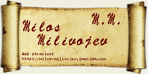 Miloš Milivojev vizit kartica